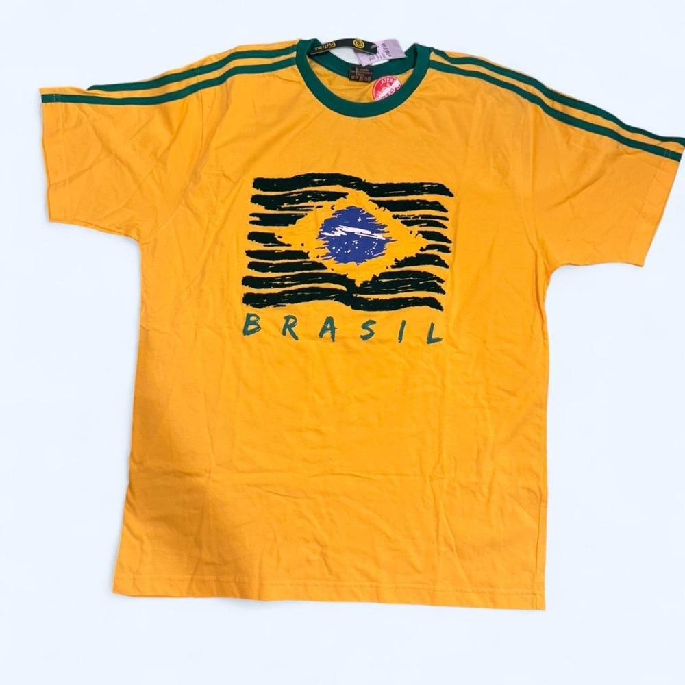 Yellow Authentic Brand New Brasil Graphic T-Shirt